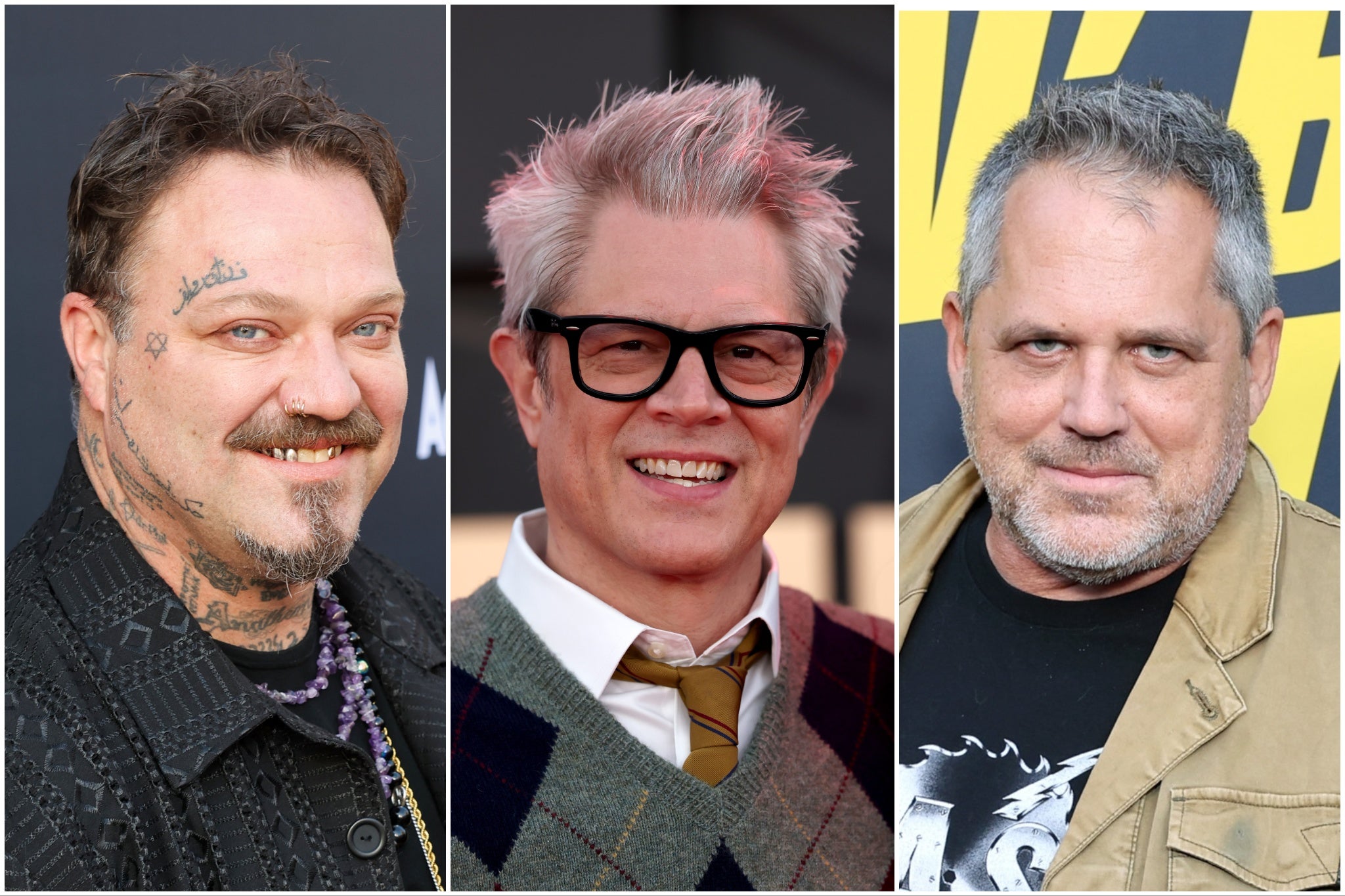 At the moment, Bam Margera (left) has made it clear he doesn't want to reunite with anyone from 'Jackass' after feeling betrayed by Johnny Knoxville (middle) and Jeff Tremaine (right)