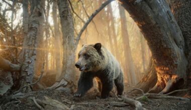 Cinematic Trail Cameras Capture How Grizzly Bears Raid Squirrel Food