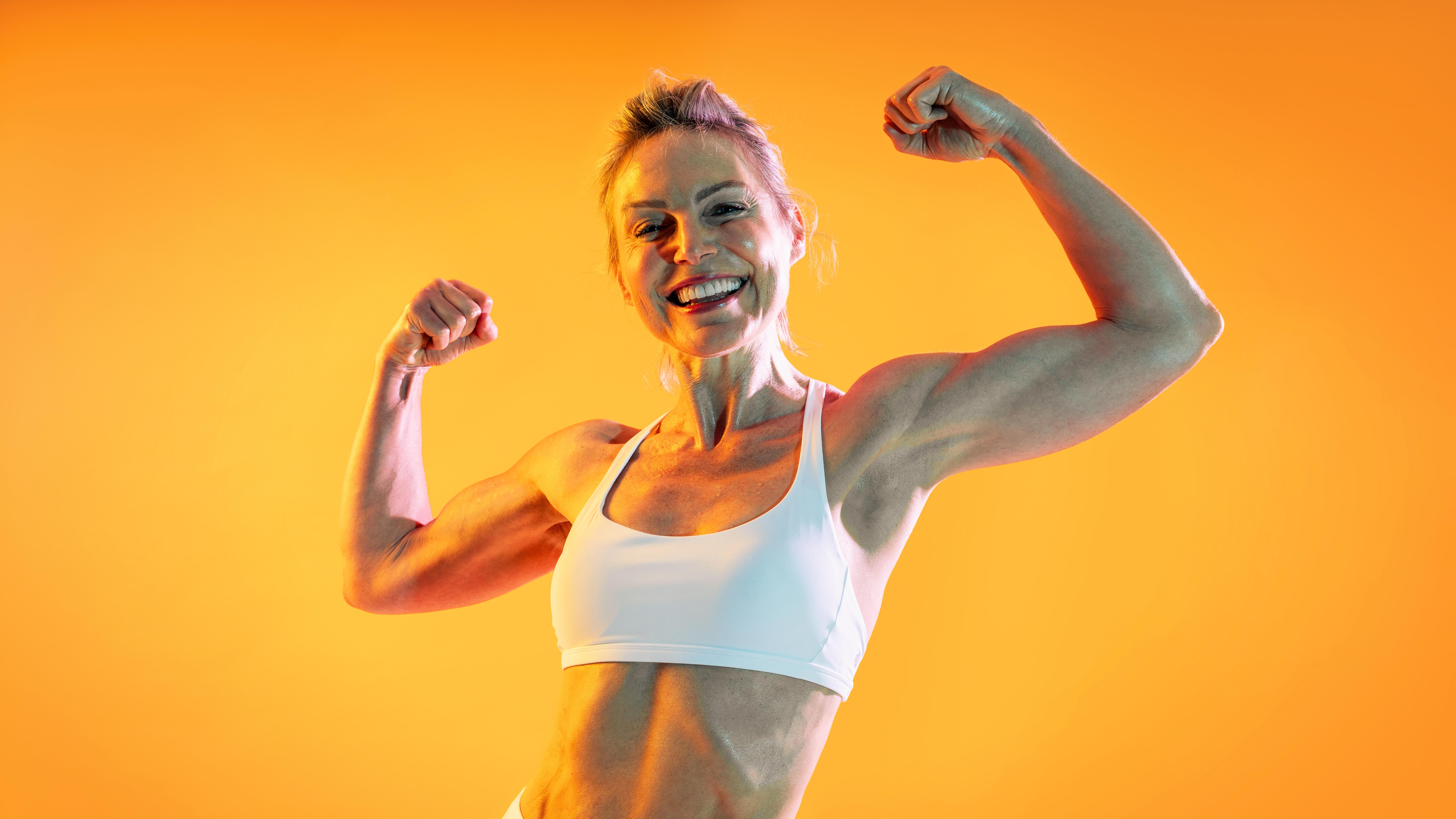 a senior woman exercising