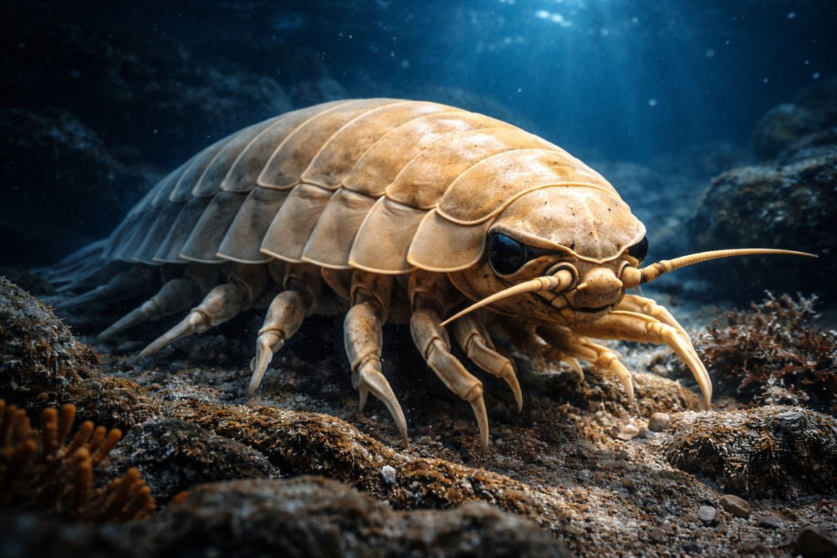 With little food and zero light, the seabed creates seemingly impossible “giants” 40 cm isopods, colossal squid and 7 m sharks grow by efficiency, cold (4)