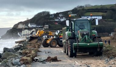 Highways teams clearing up at Torcross