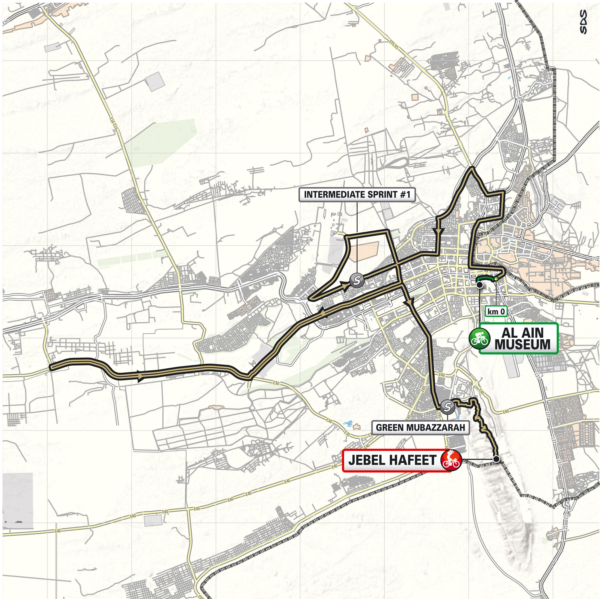 Route maps and stage profiles for 2026 UAE Tour men