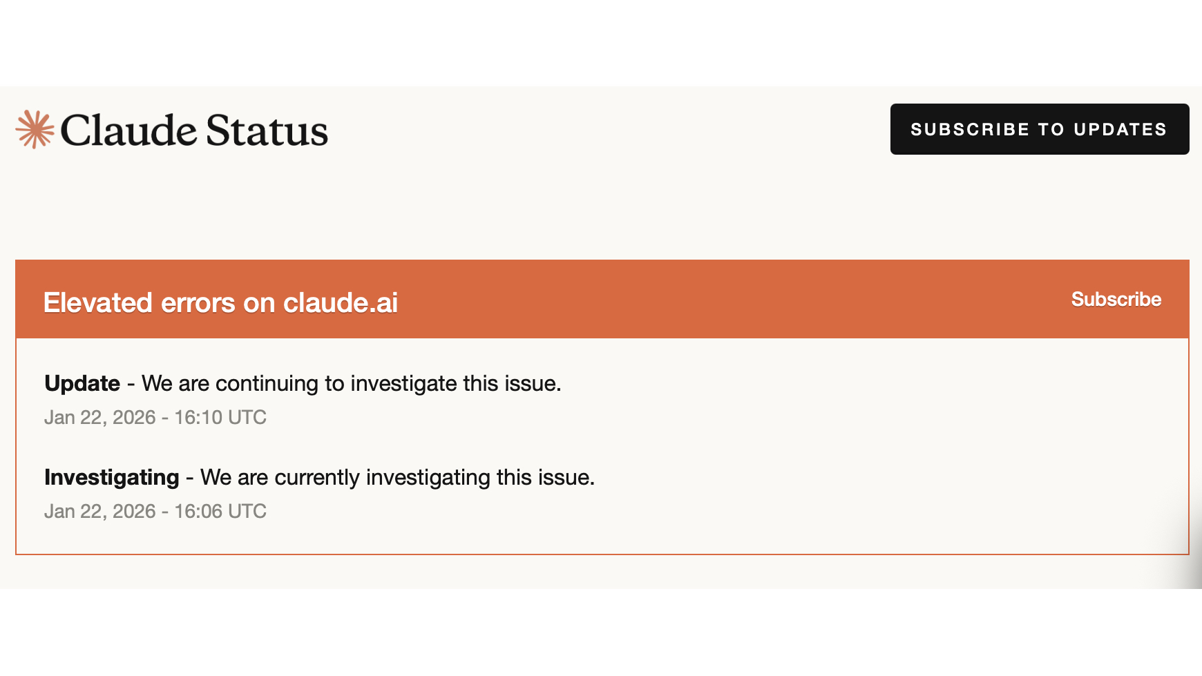 Claude confirms an issue