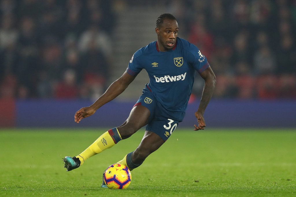 Michail Antonio during Southampton FC v West Ham United - Premier League