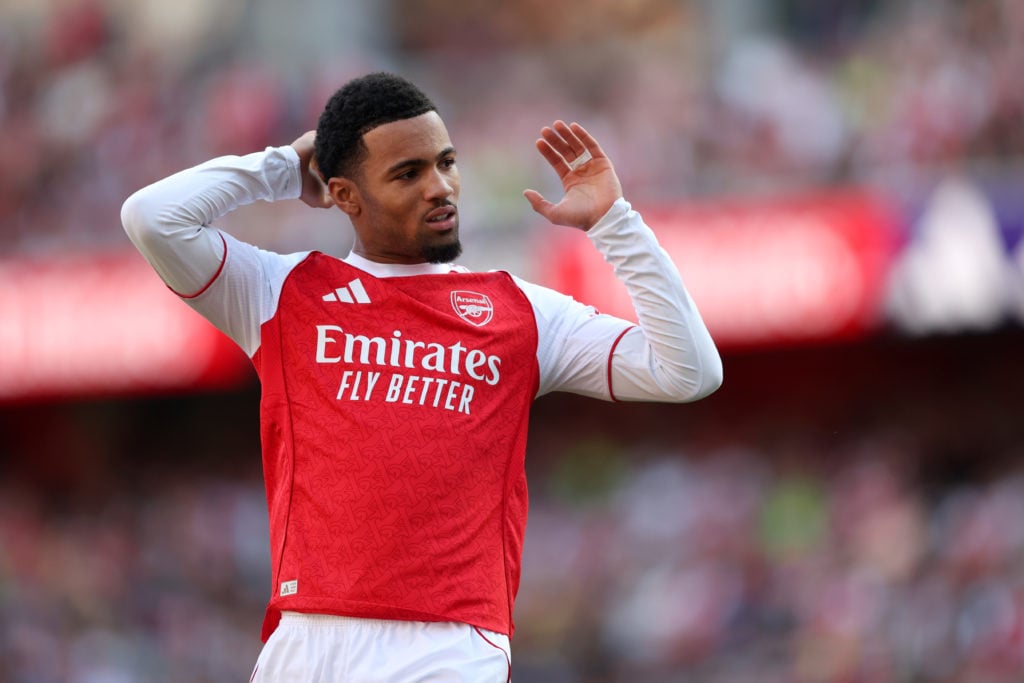 Ethan Nwaneri looking dejected while in action for Arsenal