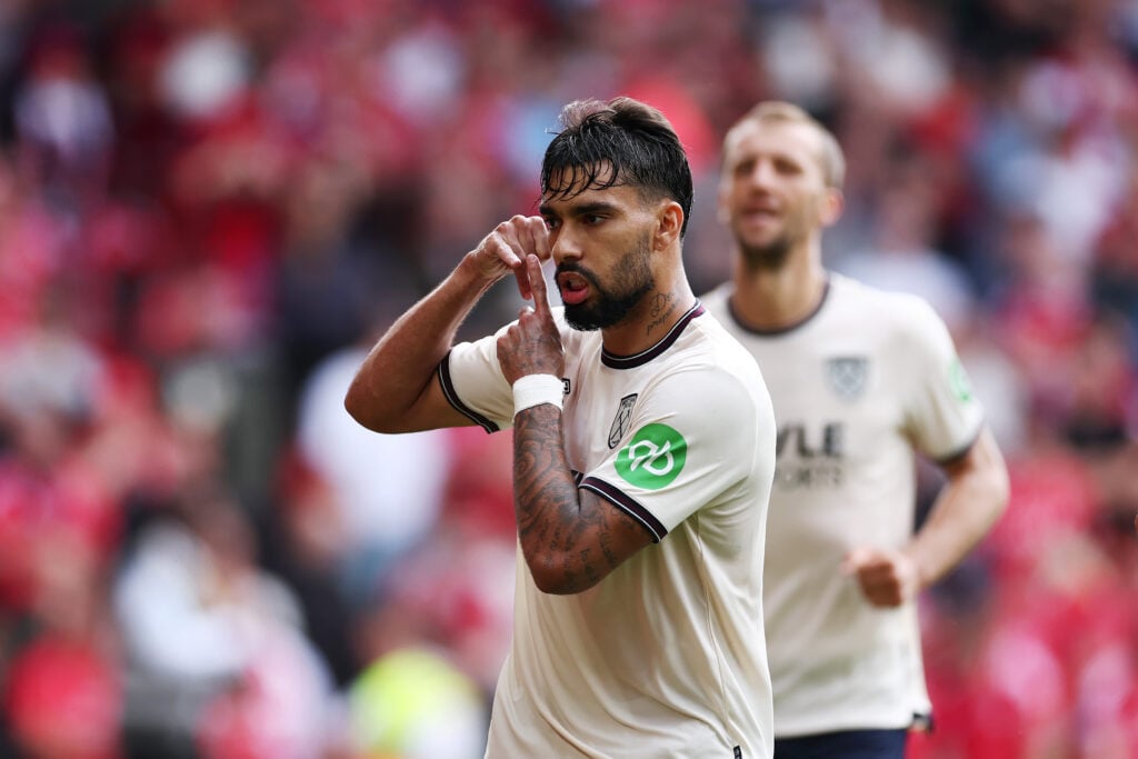 Lucas Paqueta holds an imaginary phone to his ear during his West Ham celebration against Forest before hanging it up and throwing it away