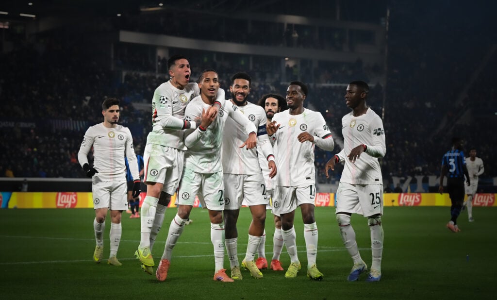 Joao Pedro of Chelsea celebrates scoring
