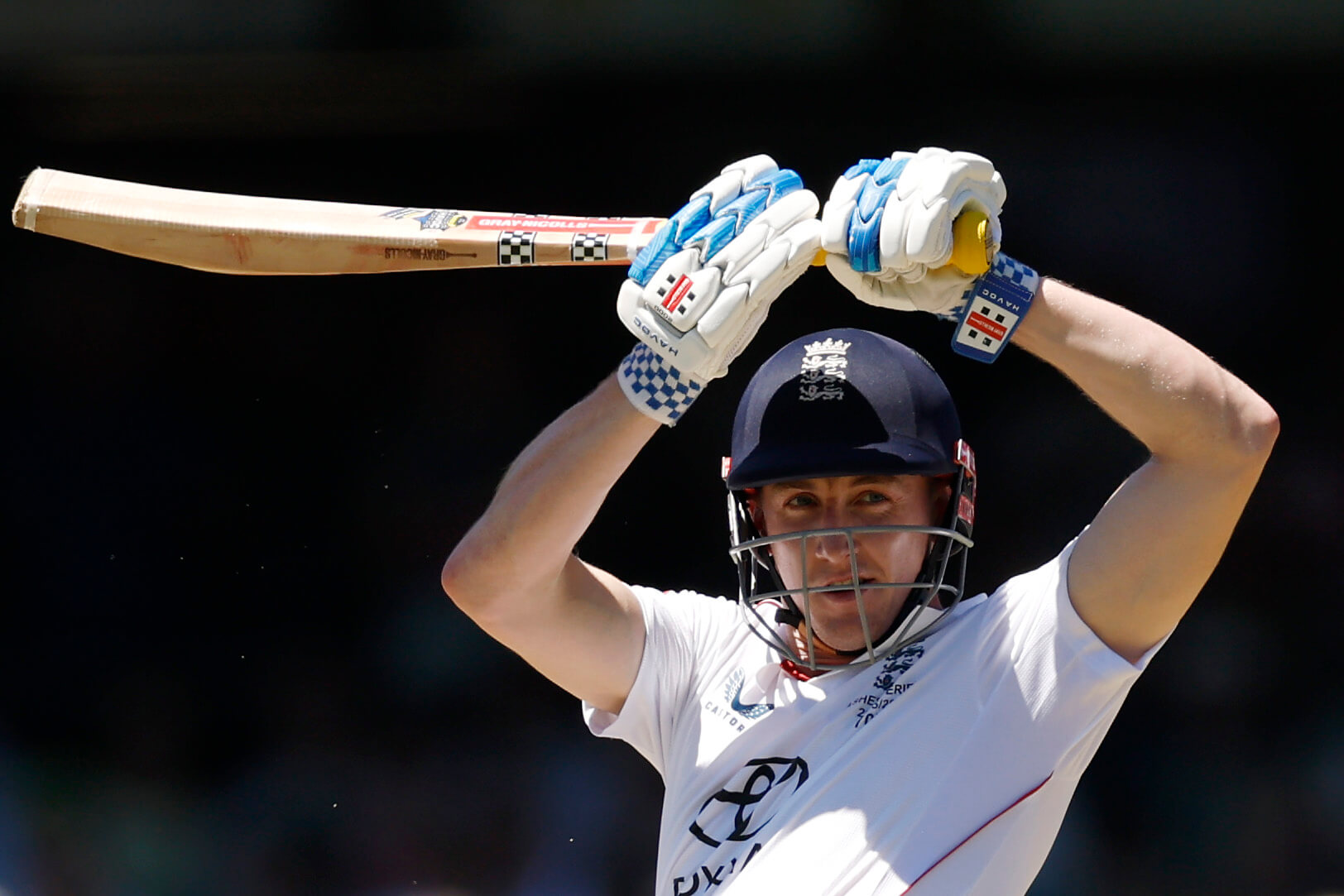 Harry Brook leaves a ball and watches it fly past his hip