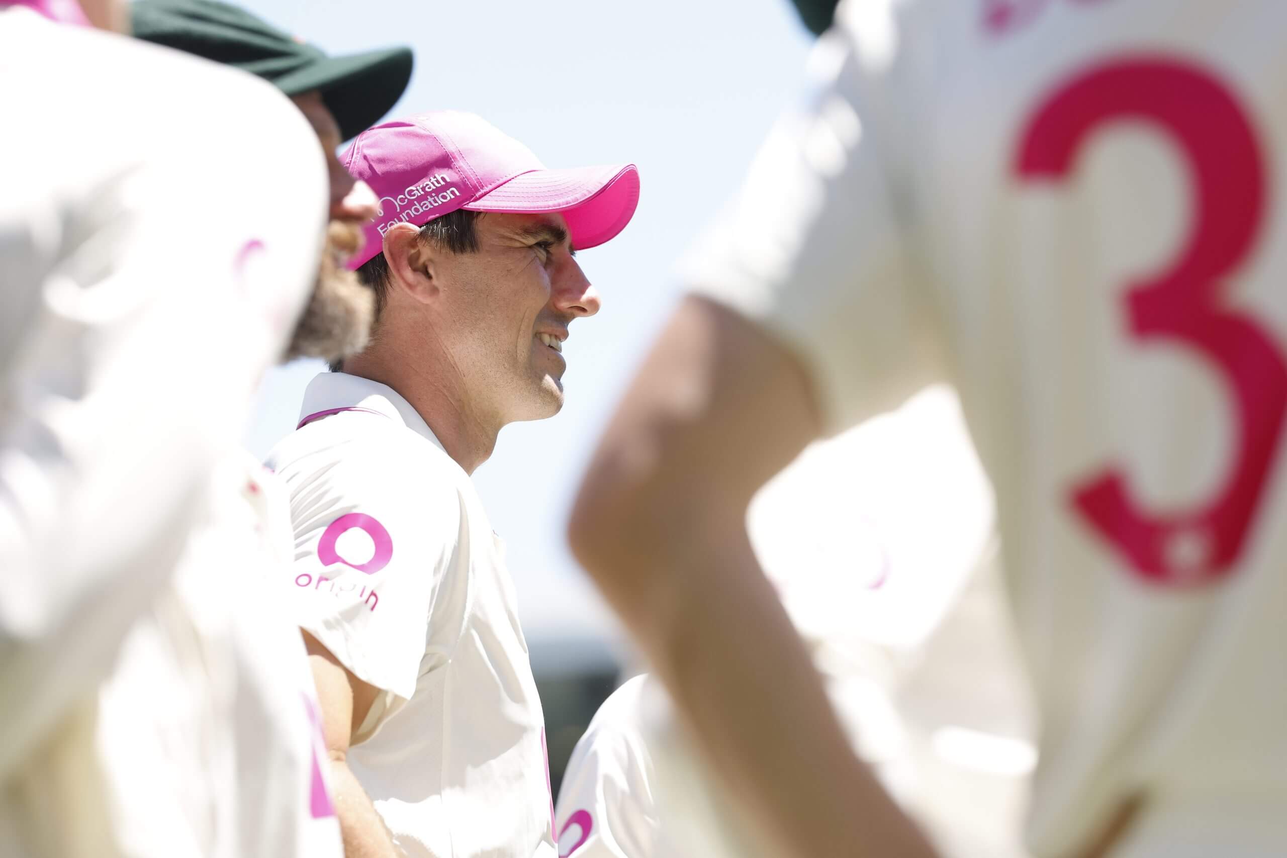 Pat Cummins during the post-match celebrations in Sydney