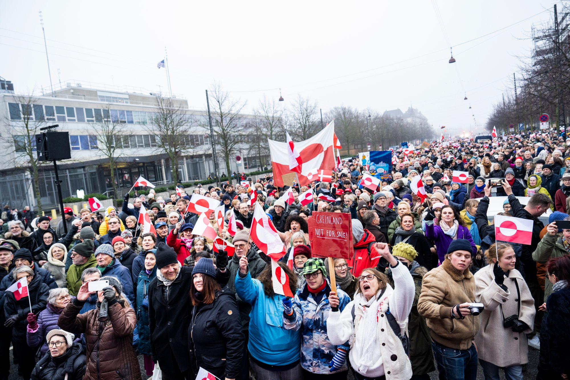 Thousands demonstrated outside the US embassy in Copenhagen