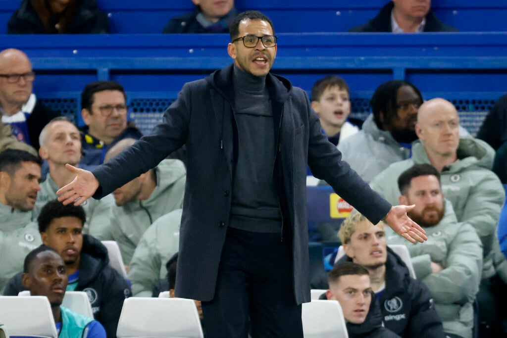 Liam Rosenior, Head Coach of Chelsea on the side line during the UEFA Champions League 2025/26 League Phase MD7 match between Chelsea FC and Pafos FC