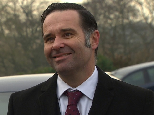 Graham Foster smiling in Emmerdale.