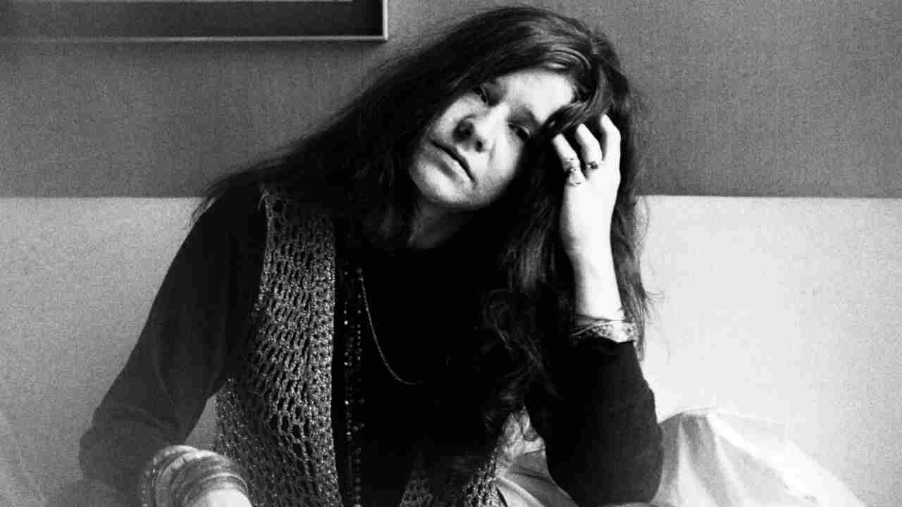 Janis Joplin posing for a photograph in the late 1960s