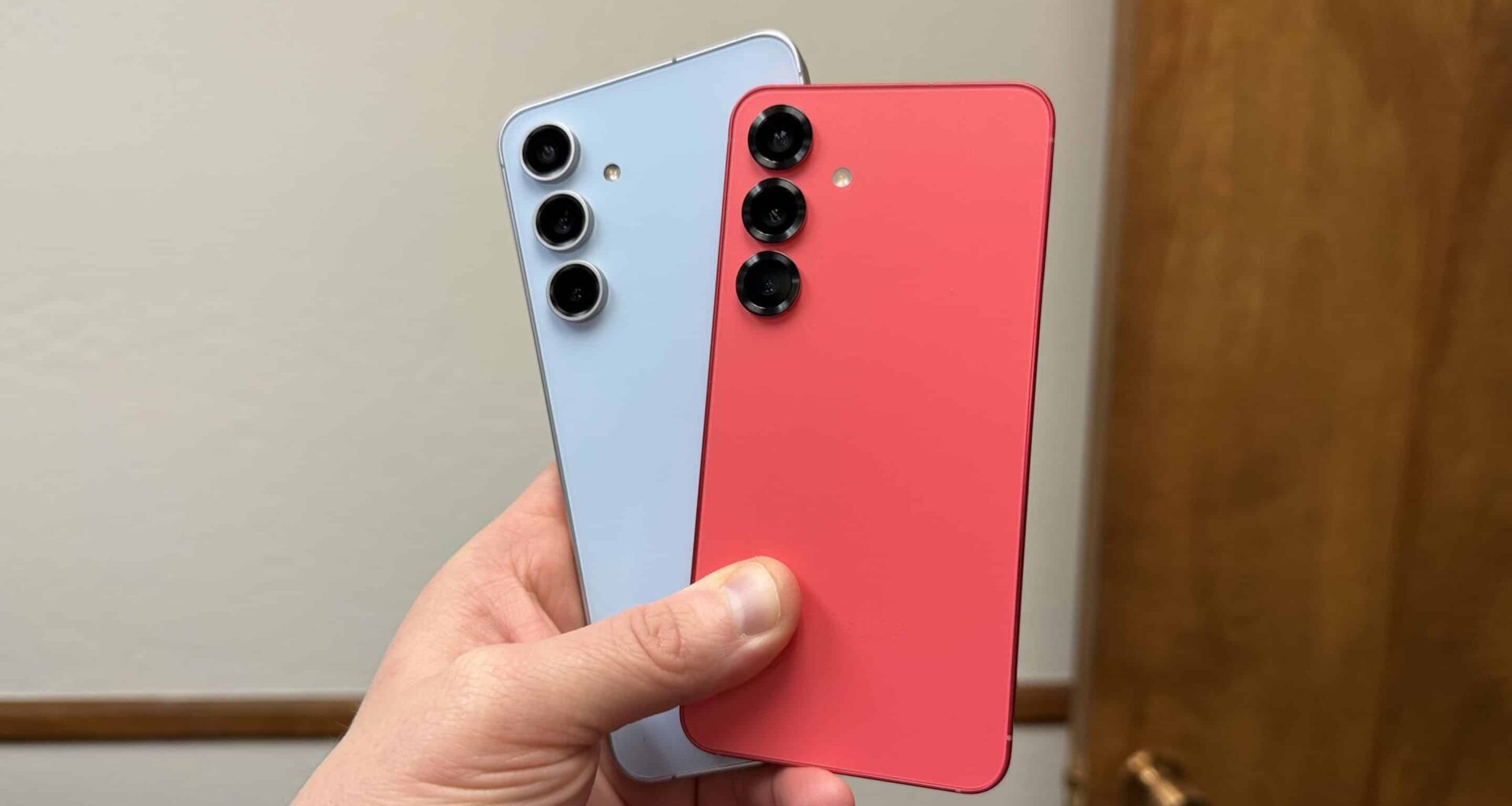 S24FE and S25 in and blue and red.