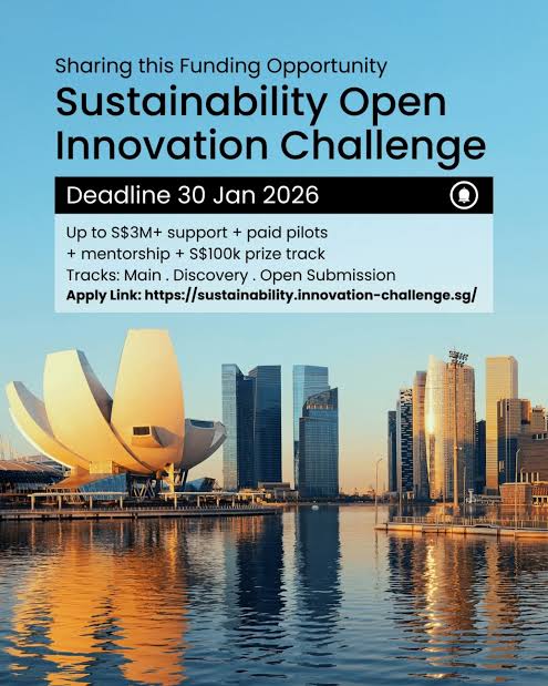 Call For Applications: Sustainability Open Innovation Challenge 2026 ( Up
