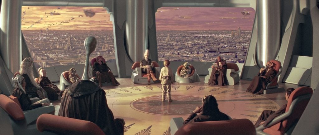 The Jedi Council interview Anakin Skywalker in The Phantom Menace