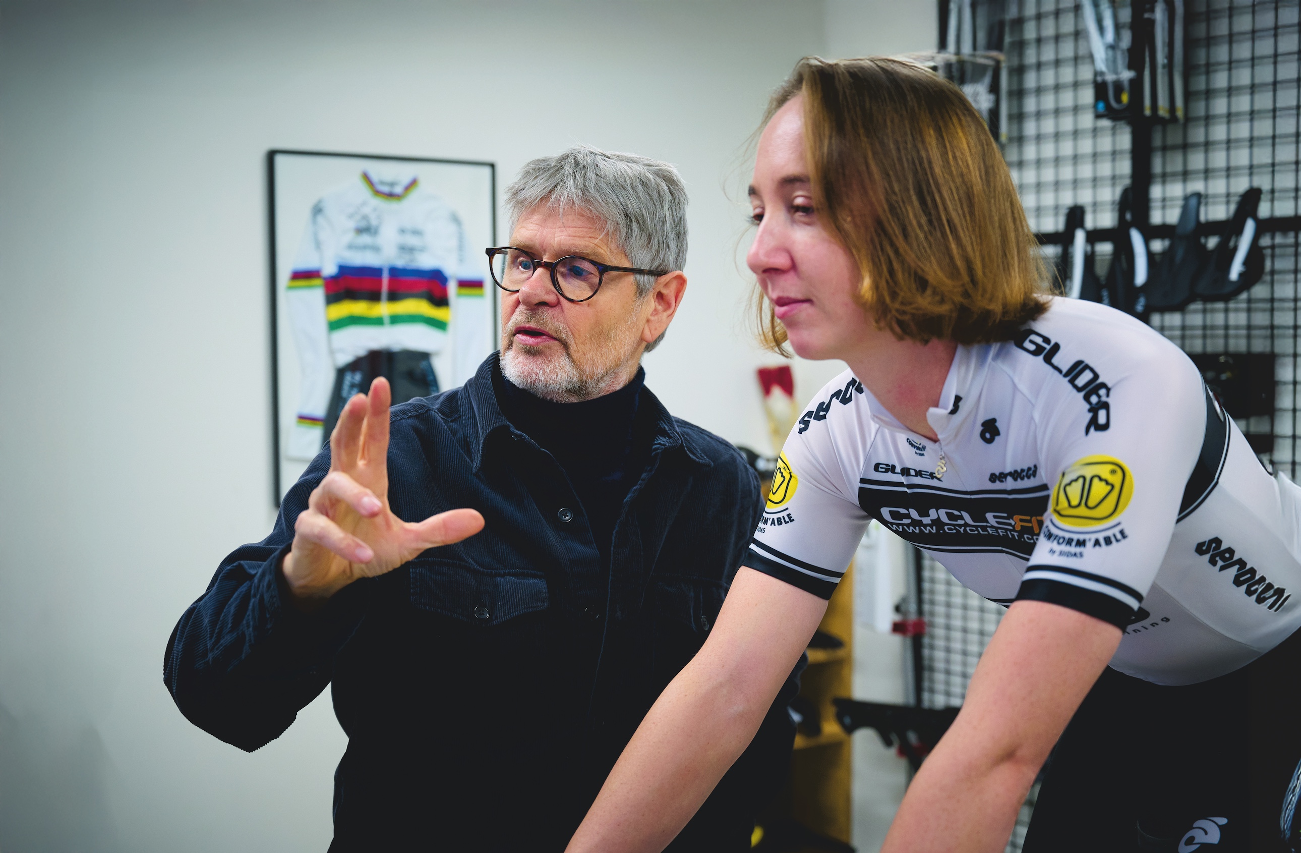 Phil Cavell with a bike-fit client