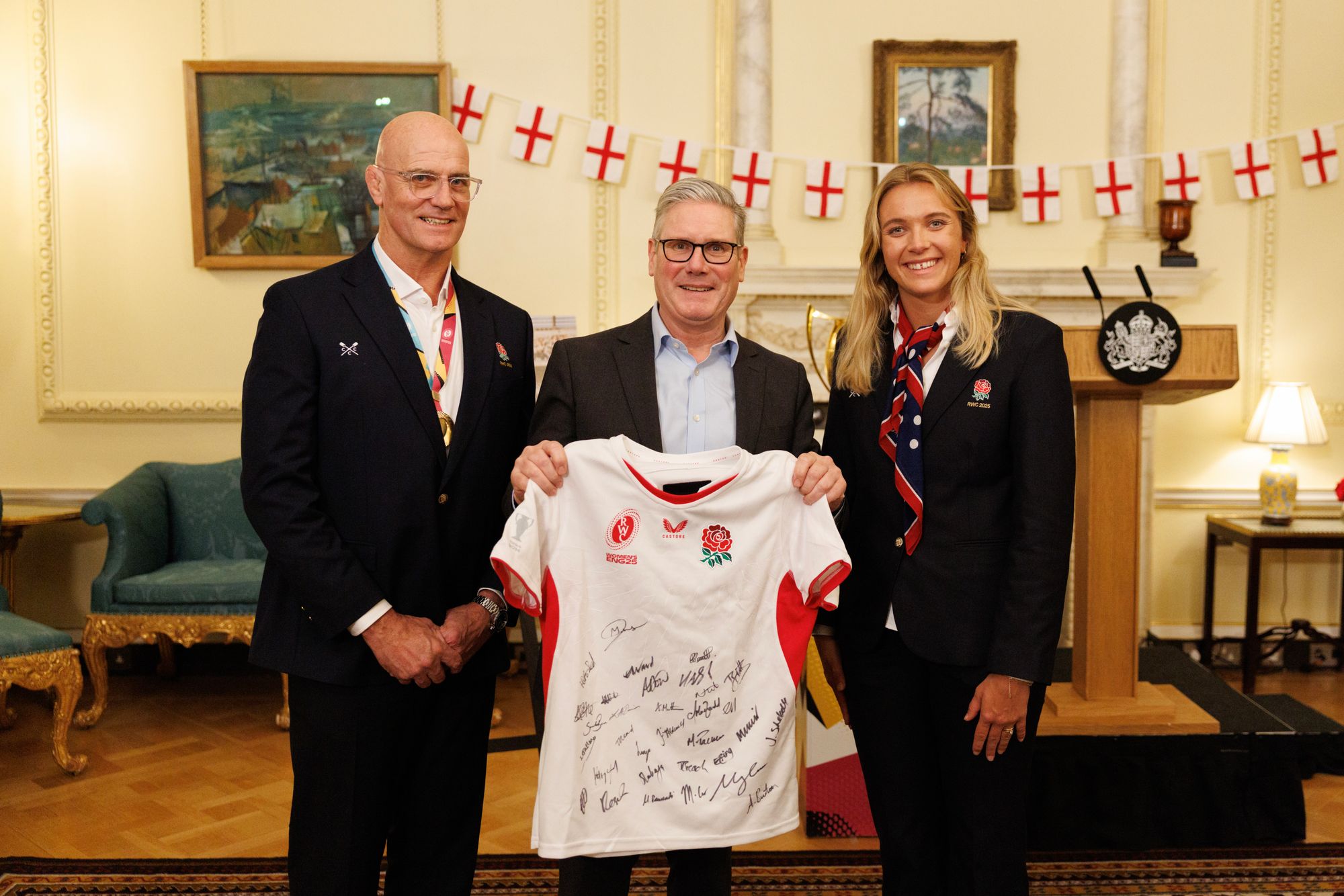 The England squad and coaches met with Keir Starmer