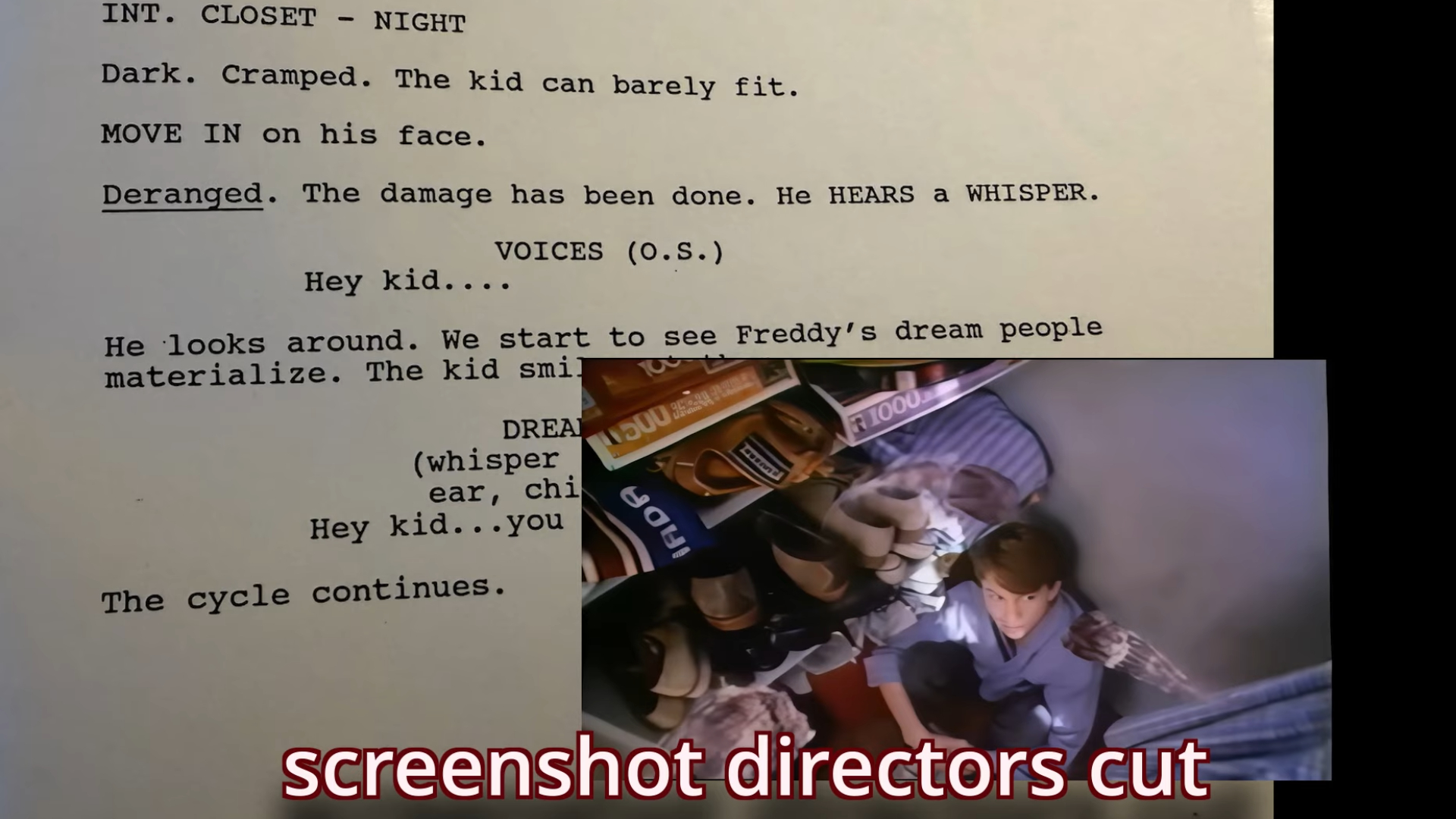 The script for the Freddy's Dead: The Final Nightmare lost ending