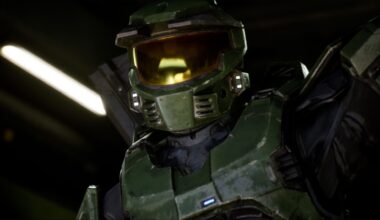 Halo: Campaign Evolved gameplay screenshot showing Master Chief in Unreal Engine 5