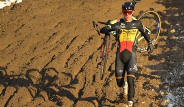 Belgian Thibau Nys pictured in action during the men's elite race at the World Cup cyclocross cycling event in Zonhoven on Sunday 04 January 2026, stage 9 (out of 12) of the UCI World Cup competition.BELGA PHOTO DAVID PINTENS (Photo by DAVID PINTENS / BELGA MAG / Belga via AFP)