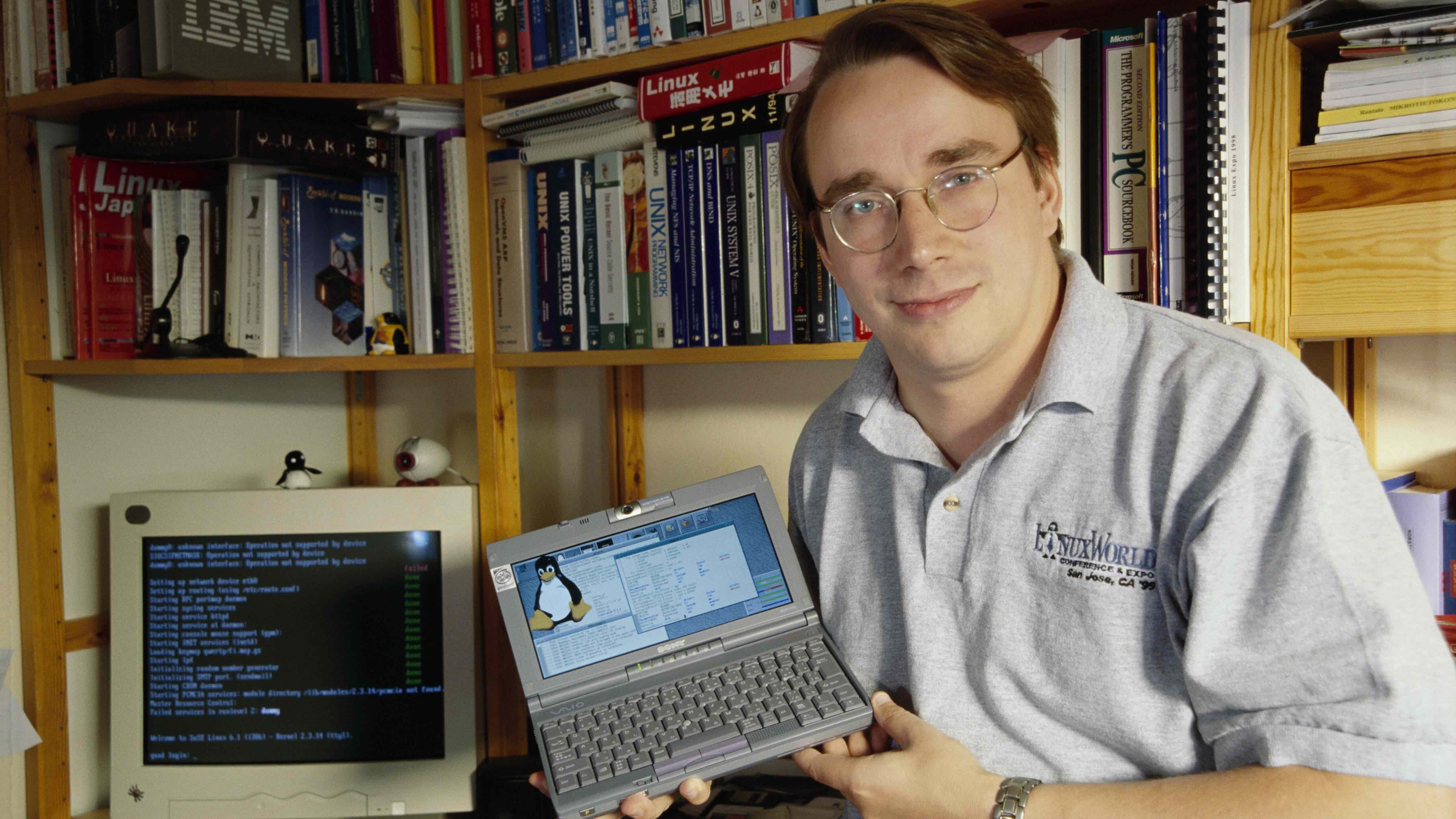 Linux Designer Linus Torvalds - stock photo. Linus Torvalds was the designer of the open-source operating system Linux.
