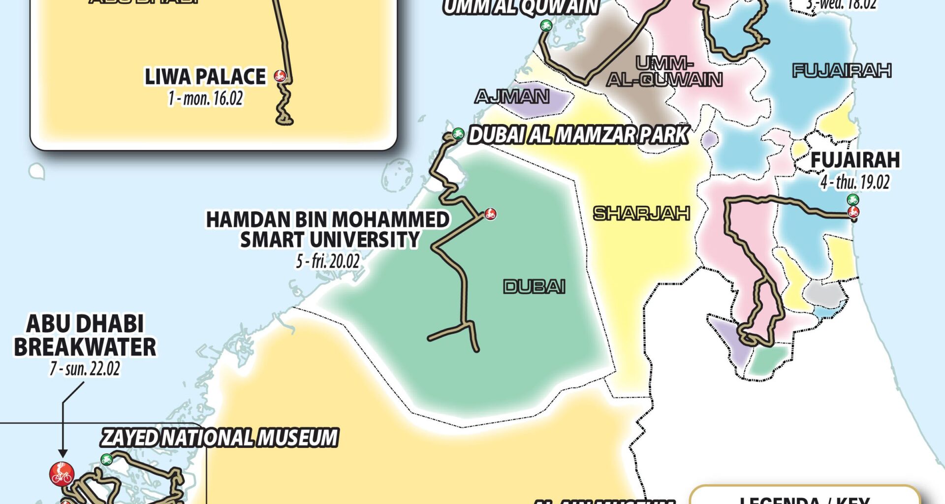 UAE Tour 2026 route – Two summit finishes and an individual time trial as Remco Evenepoel and Jonas Vingegaard expected in GC battle