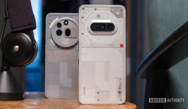 Nothing Phone 3a in front of 3a Pro