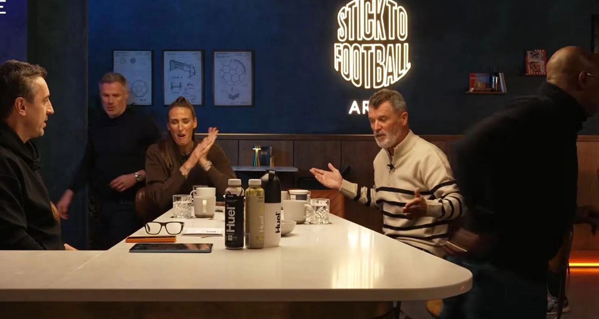 Ian Wright walks out as Roy Keane goes on hilarious golf rant moments before Rory McIlroy comes on set