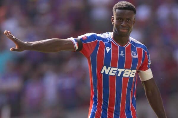 LONDON, ENGLAND - Sunday, August 10, 2025: Crystal Palace's captain Marc Guéhi during the FA Community Shield match between Crystal Palace FC and Liverpool FC at Wembley Stadium. (Photo by David Rawcliffe/Propaganda)