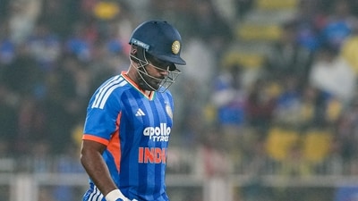Sanju Samson was dismissed for a golden duck in the third T20I against New Zealand. (PTI)