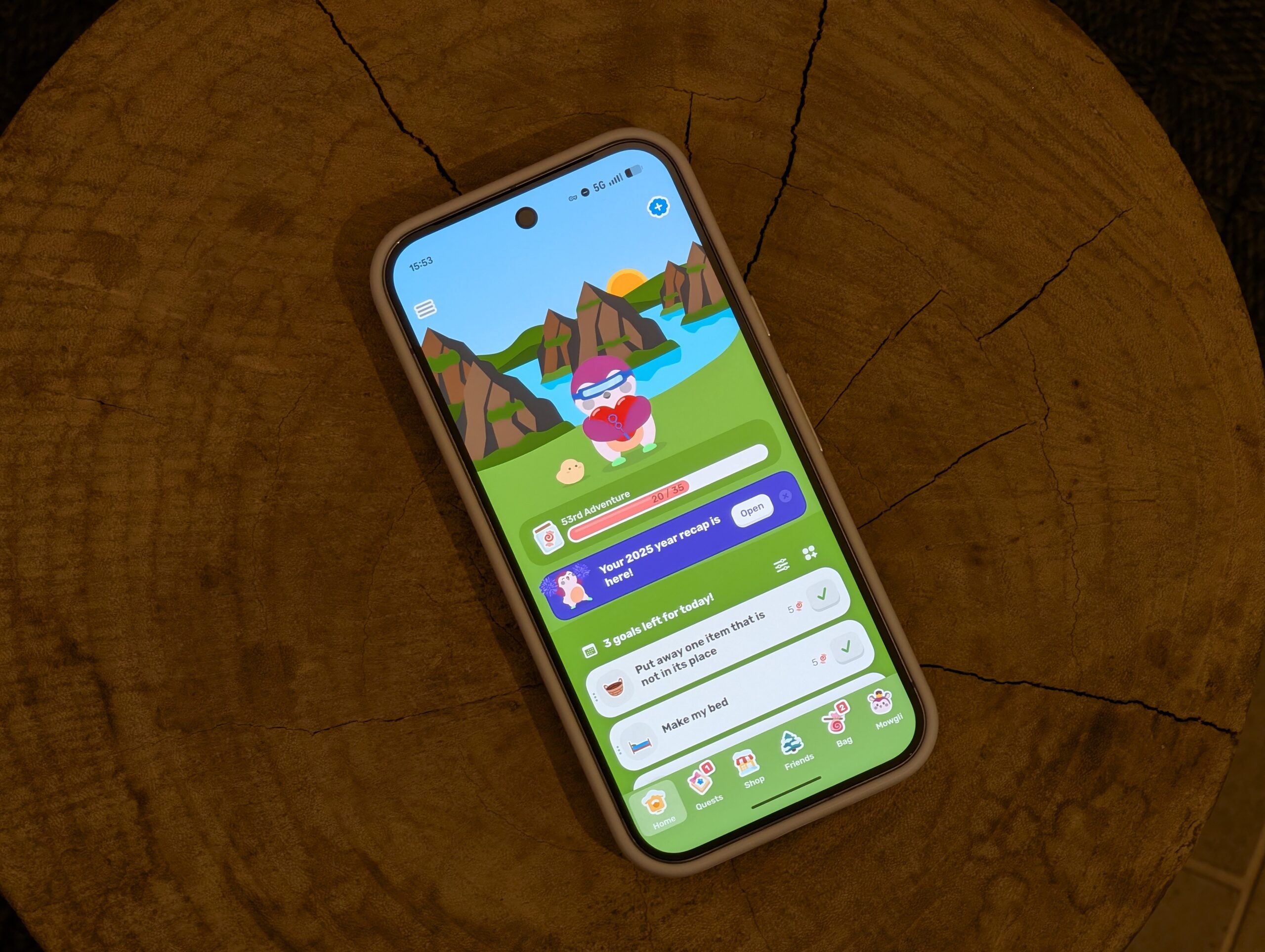 Google Pixel 10 showing Finch app home screen