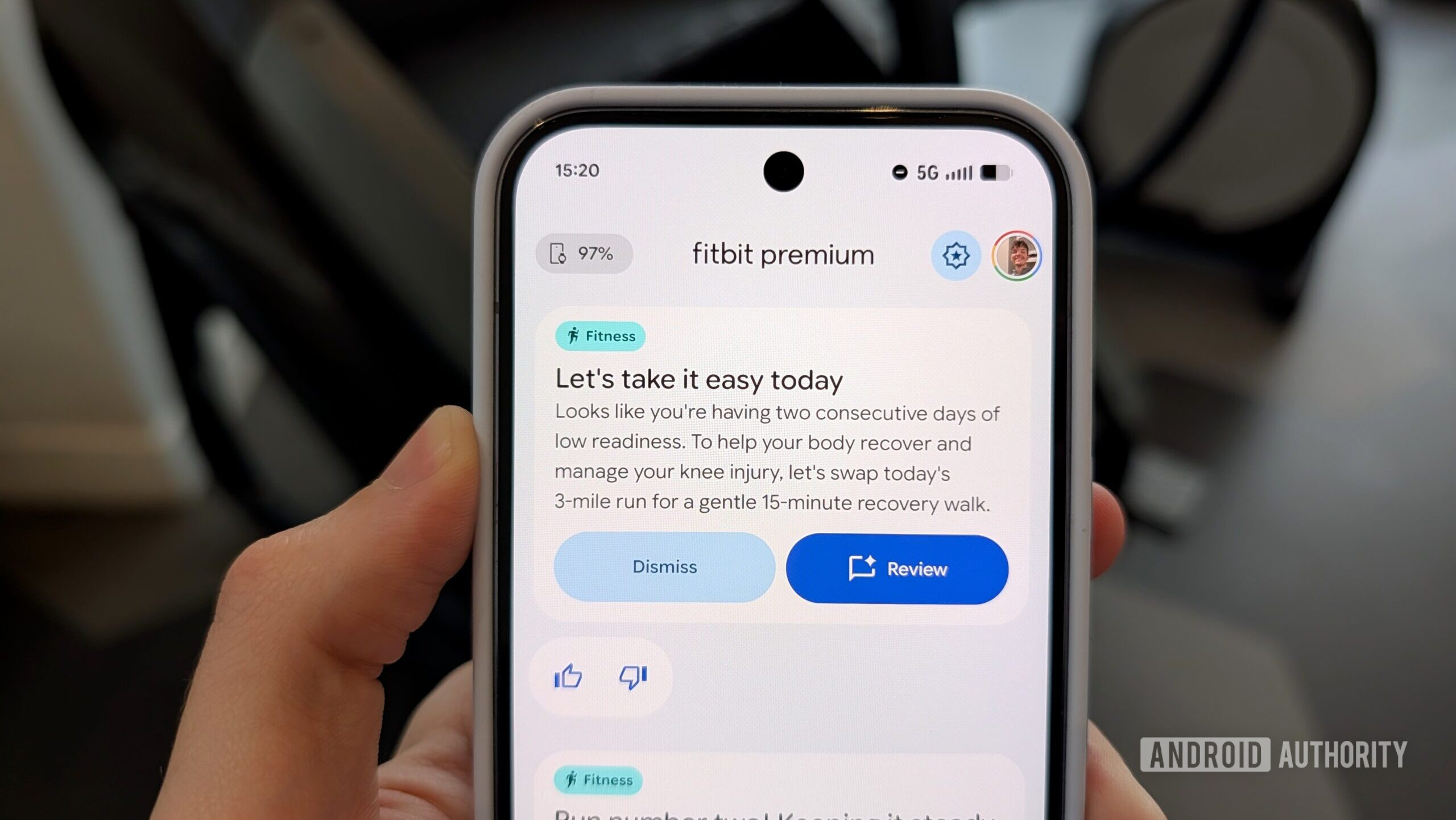 Coach example in Fitbit's re-designed app (January 2026)