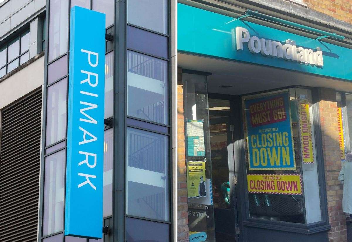 Primark in Dartford and Poundland in Faversham to shut this week