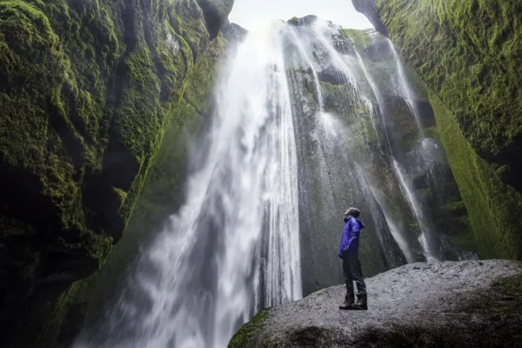 Glj??frab??i (or Canyon Dweller) is a beautiful waterfall located in South Iceland, close to its better-known counterpart, Seljalandsfoss waterfall. It is an excellent spot for photographers and those admiring a pure nature.