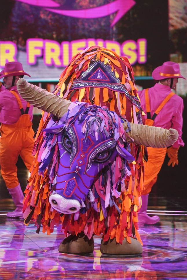 From Bandicoot TV The Masked Singer: SR7: Ep2 on ITV1 and ITVX Pictured: Yak. This photograph is (C) Bandicoot TV and can only be reproduced for editorial purposes directly in connection with the programme or event mentioned above, or ITV plc. This photograph must not be manipulated [excluding basic cropping] in a manner which alters the visual appearance of the person photographed deemed detrimental or inappropriate by ITV plc Picture Publicity. This photograph must not be syndicated to any other company, publication or website, or permanently archived, without the express written permission of ITV Picture Publicity. Full Terms and conditions are available on the website www.itv.com/presscentre/itvpictures/terms