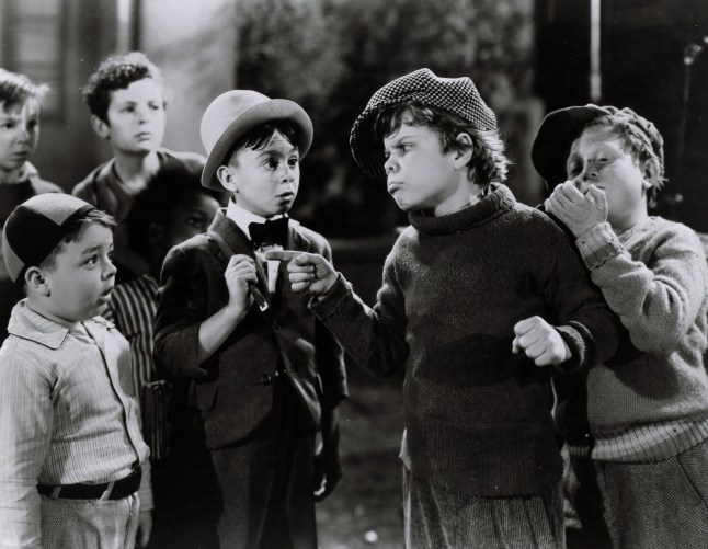 LOS ANGELES - FEBRUARY 20: George McFarland as Spanky, Carl Switzer as Alfalfa, Tommy Bond as Butch and Sidney Kibrick as The Worm in