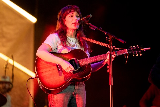PASADENA, CALIFORNIA - JANUARY 07: Musician Jenny Lewis of Rilo Kiley performs onstage during the Concert for Altadena at Pasadena Civic Auditorium on January 07, 2026 in Pasadena, California. (Photo by Scott Dudelson/Getty Images)