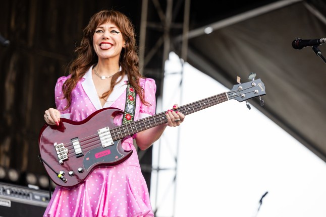 CHICAGO, ILLINOIS - SEPTEMBER 19: Jenny Lewis of Rilo Kiley performs at Riot Fest at Douglass Park on September 19, 2025 in Chicago, Illinois. (Photo by Barry Brecheisen/Getty Images)