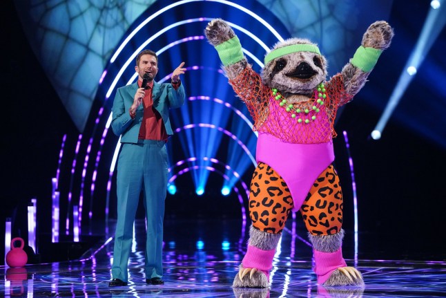 This image and the information contained herein is strictly embargoed until 20.00 Friday 23 January 2026 From Bandicoot TV The Masked Singer: SR7: Ep5 on ITV1 and ITVX Pictured: Joel Dommett and Sloth. This photograph is (C) Bandicoot TV and can only be reproduced for editorial purposes directly in connection with the programme or event mentioned above, or ITV plc. This photograph must not be manipulated [excluding basic cropping] in a manner which alters the visual appearance of the person photographed deemed detrimental or inappropriate by ITV plc Picture Publicity. This photograph must not be syndicated to any other company, publication or website, or permanently archived, without the express written permission of ITV Picture Publicity. Full Terms and conditions are available on the website www.itv.com/presscentre/itvpictures/terms