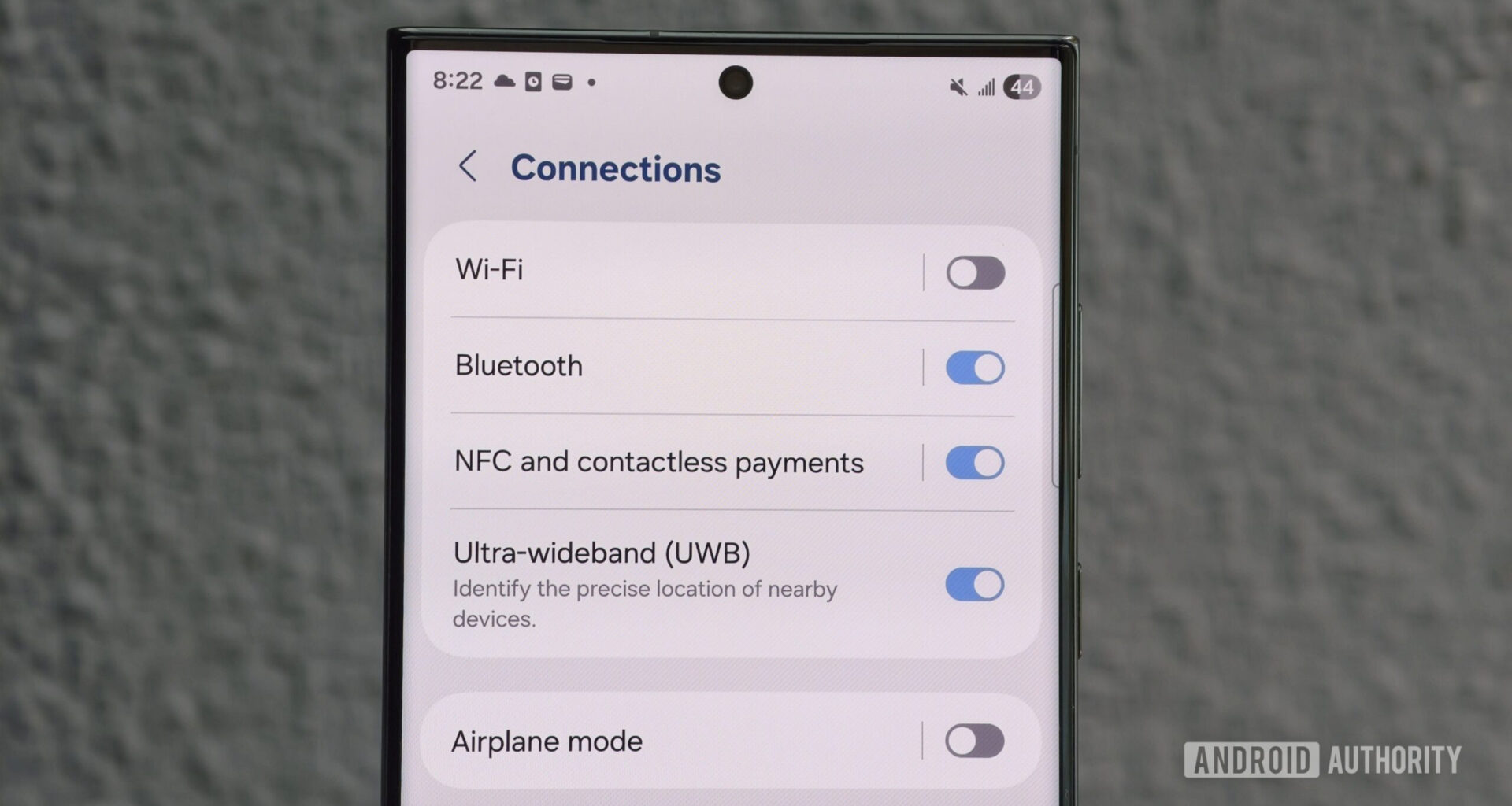 Samsung Galaxy S23 Ultra UWB toggle