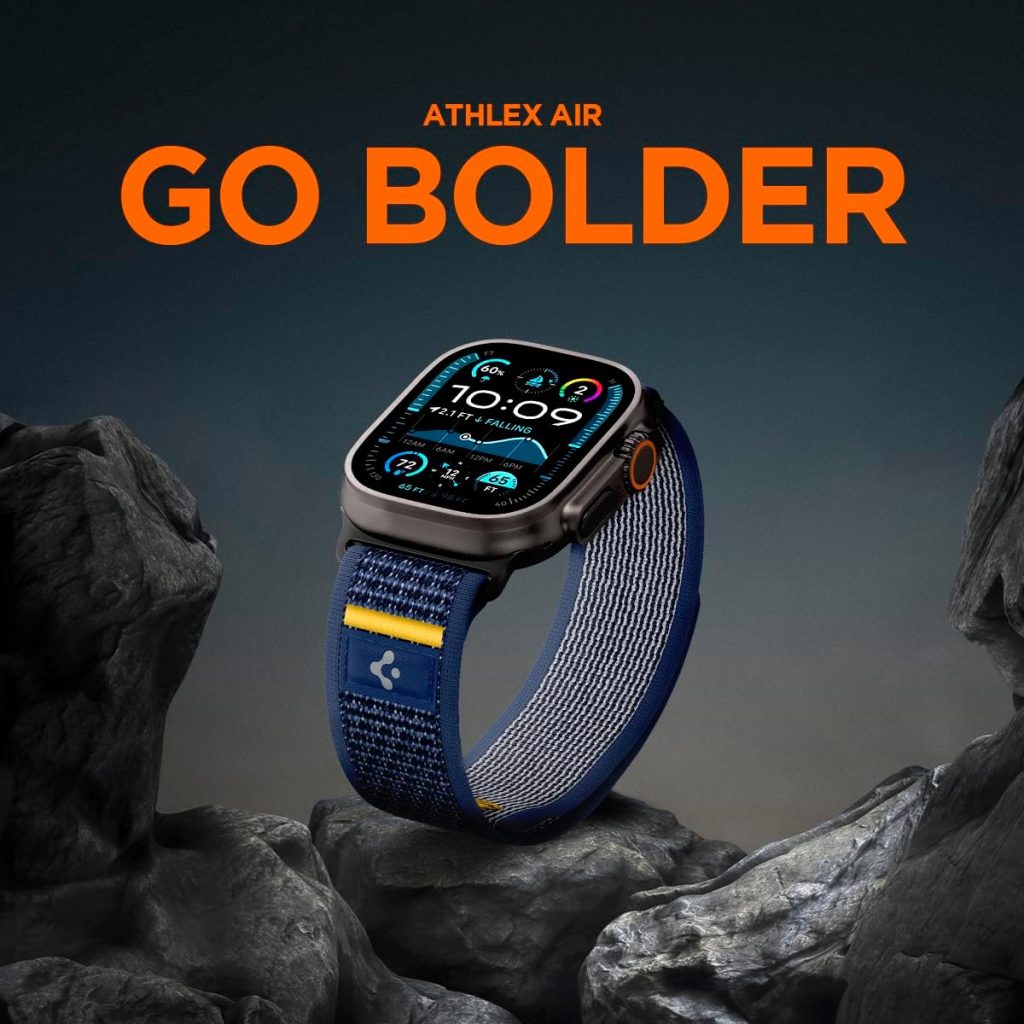 A smart watch on rocks