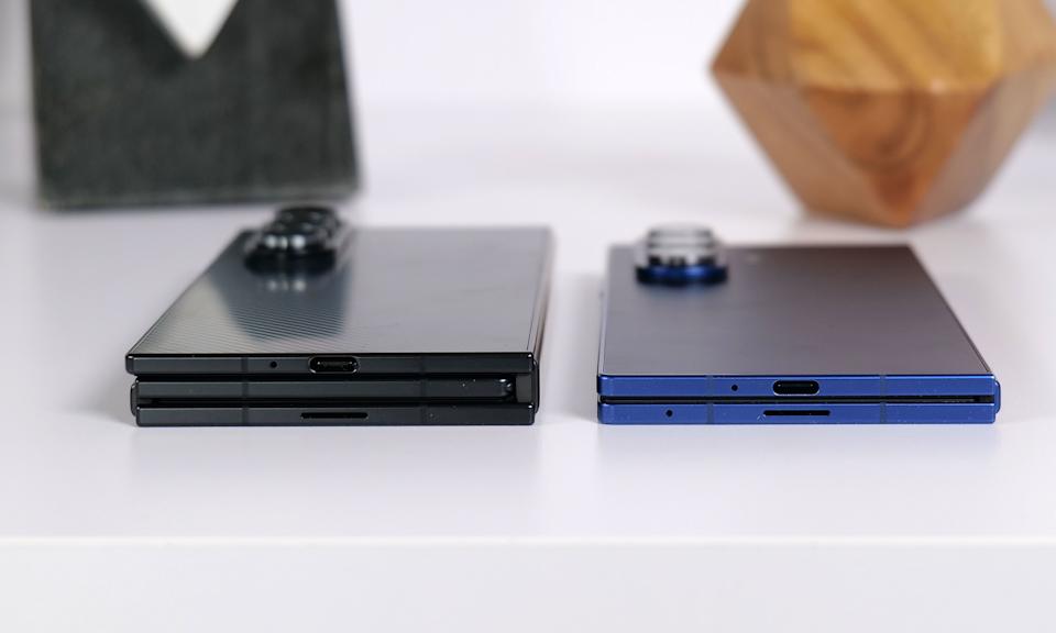 There's simply no denying that the Z TriFold (left) is a much bulkier device than the Z Fold 7 (right). 