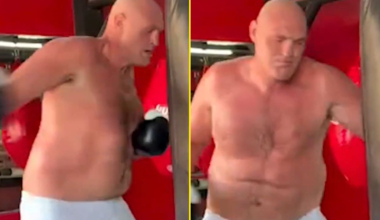 Tyson Fury posts fresh training footage as fans left concerned by bulky physique