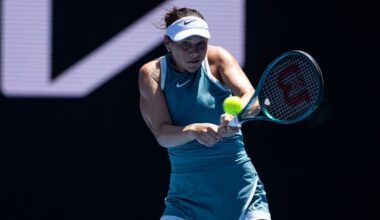 Amanda Anisimova in action at the Australian Open.
