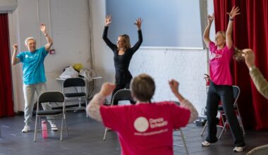 People taking part in a dance workshop