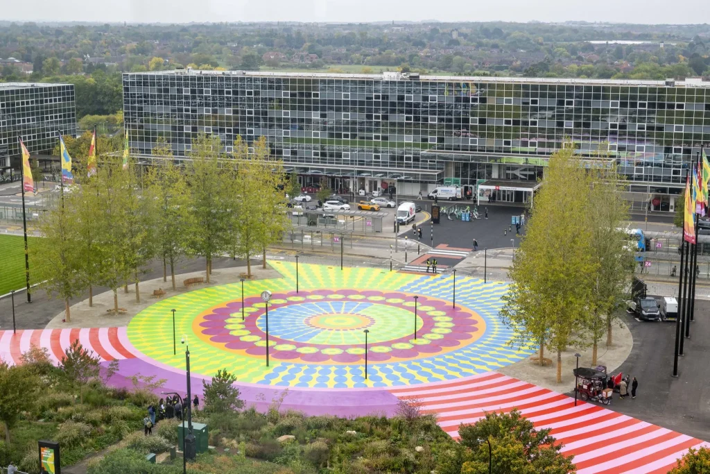 ‘Walk With Your Dreams’ by Yinka Ilori transformed Milton Keynes Station Square