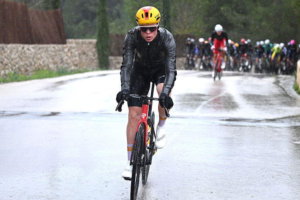 PALMANOVA, SPAIN - JANUARY 28: Adne Holter of Norway and Team Uno-X Mobility attacks during the 35th Challenge Ciclista Mallorca 2026 - Trofeo Calvia a 148.3km one day race from Palmanova to Palmanova on January 28, 2026 in Palmanova, Spain. (Photo by Tim de Waele/Getty Images)