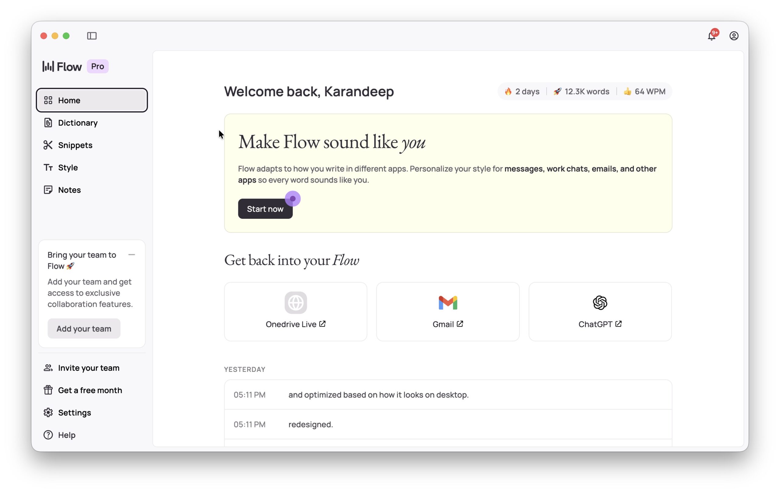Wispr Flow AI voice dictation typing screenshot 2