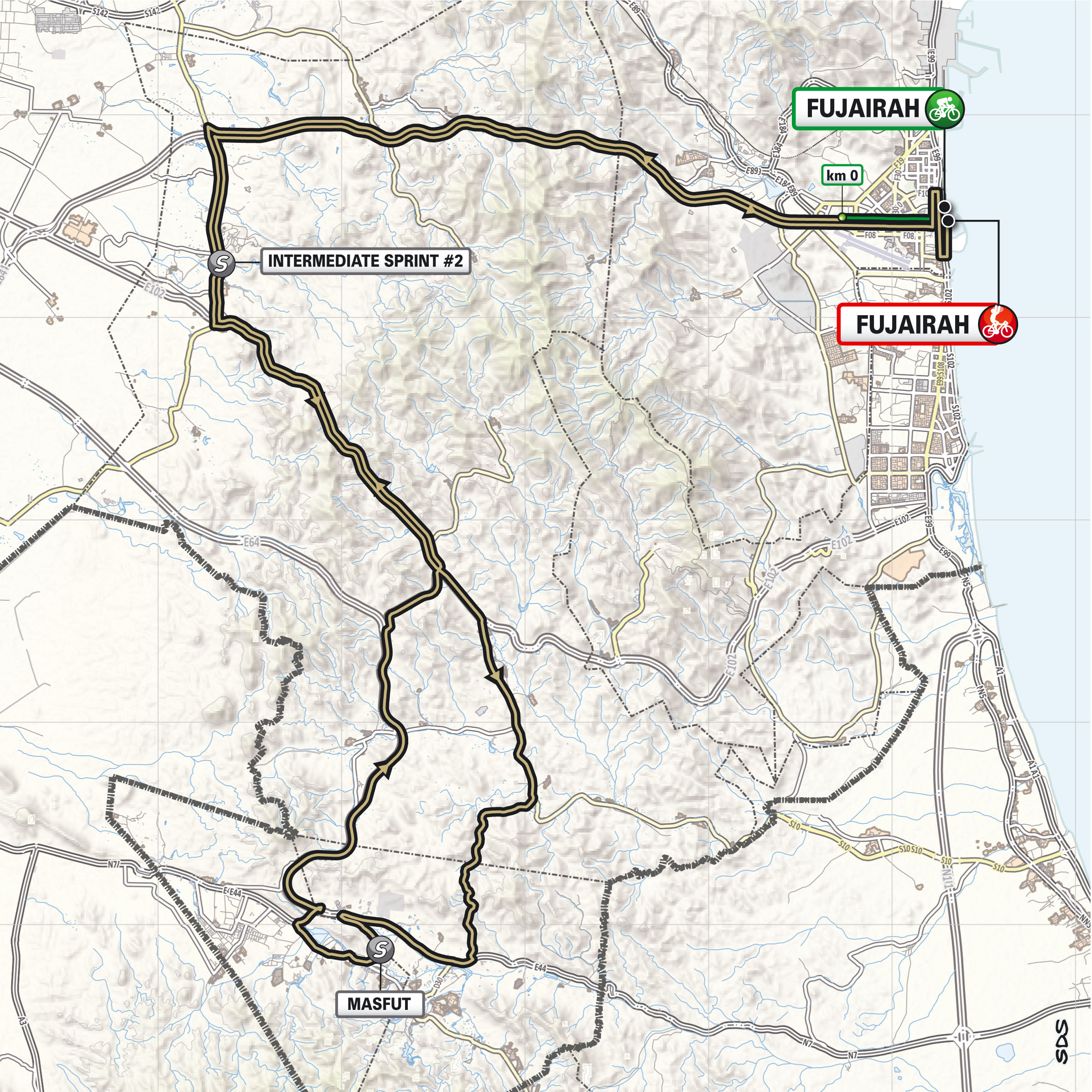 Route maps and stage profiles for 2026 UAE Tour men